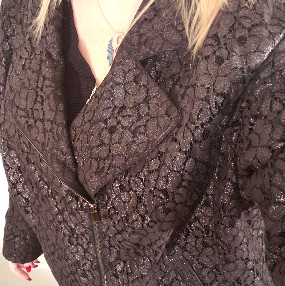 Lane Bryant black with silver lace motorcycle